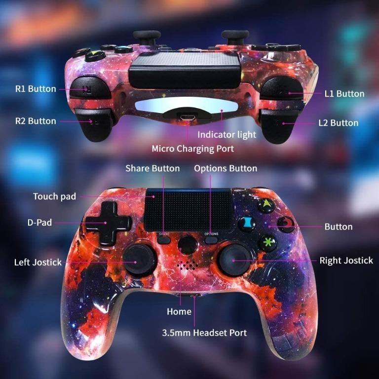 V N Ps4 Controller Wireless High Performance Double Shock Gamepad For Playstation 4 Pro Pc With Audio Function And Led Bar Universe Toys Games Video Gaming Gaming Accessories On Carousell