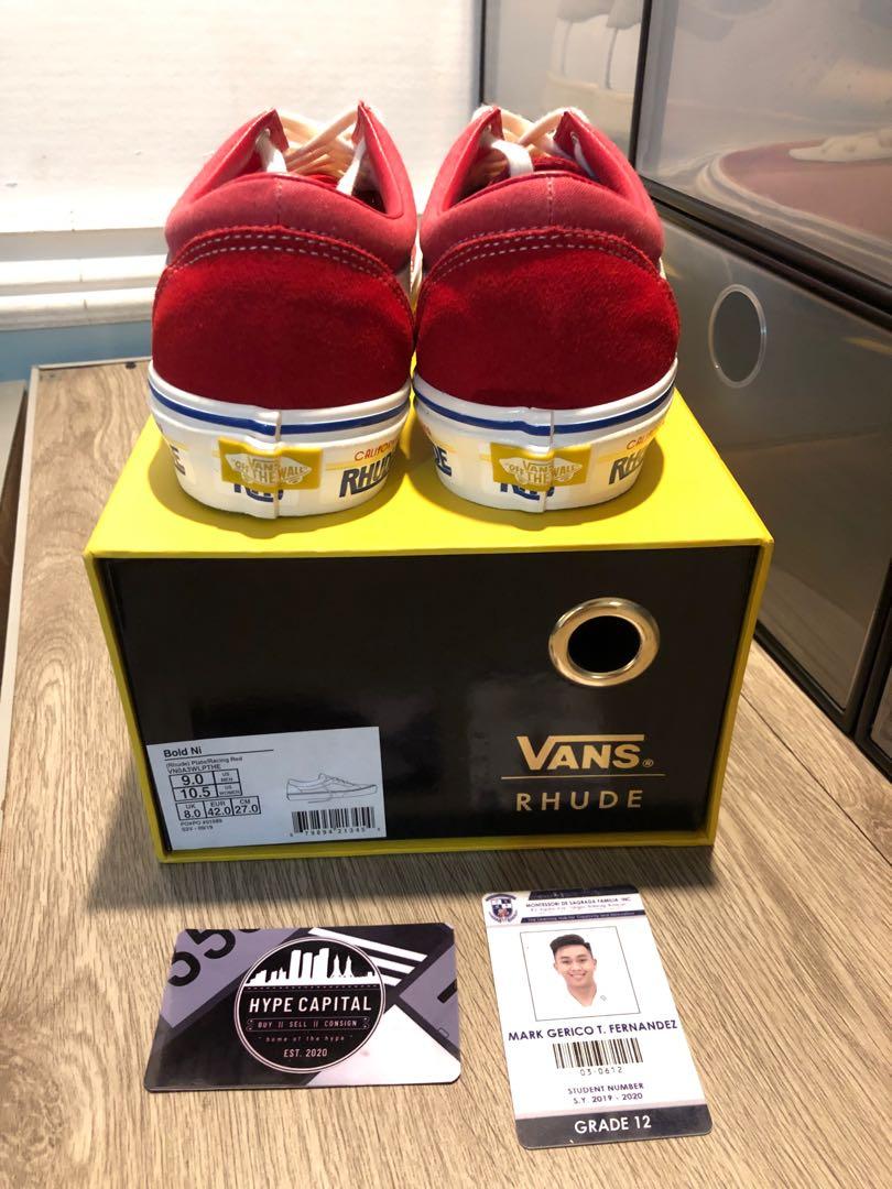 rhude vans bold ni red