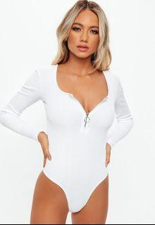 White Zip Bodysuit