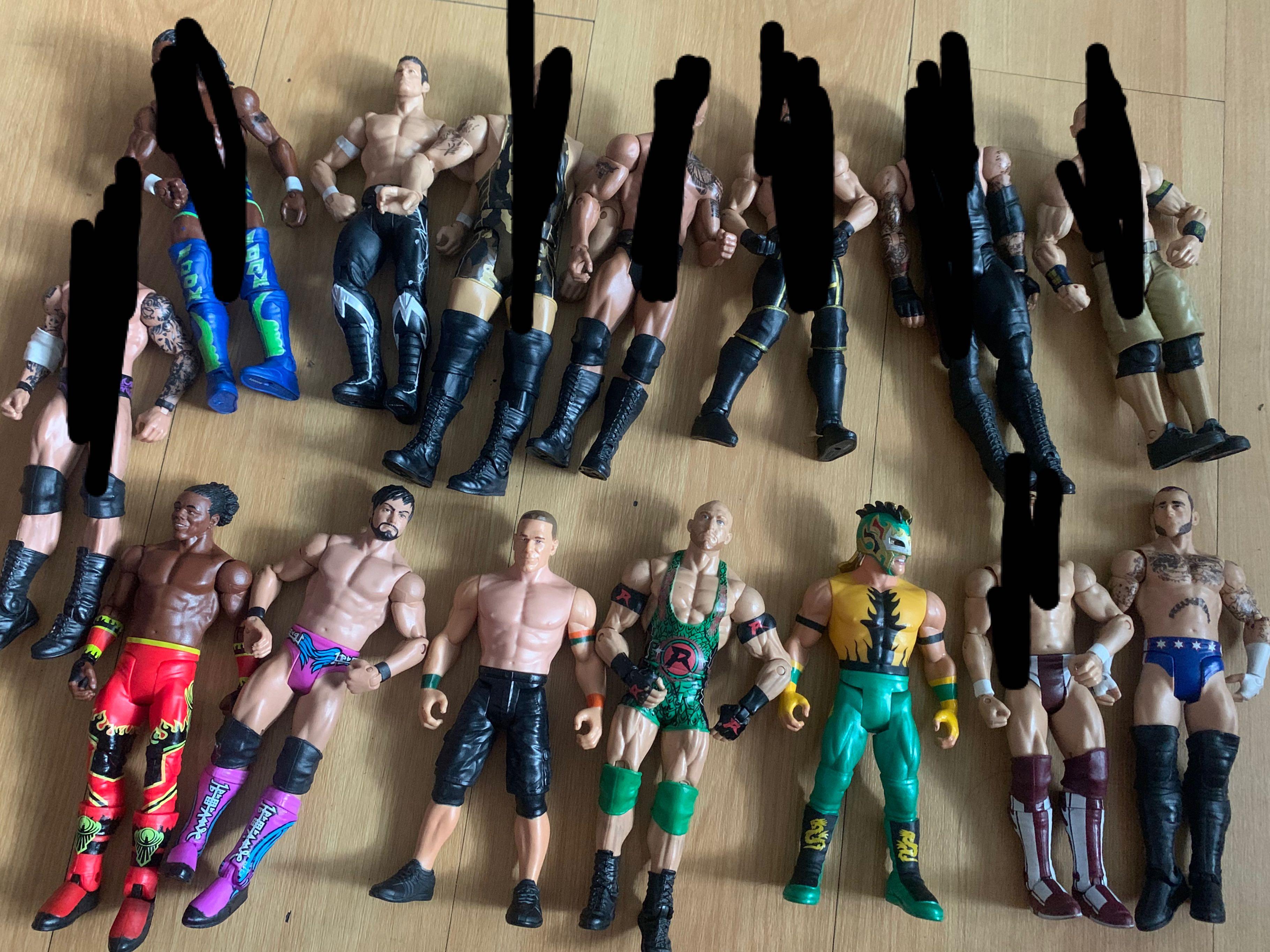 wwe action figures set up