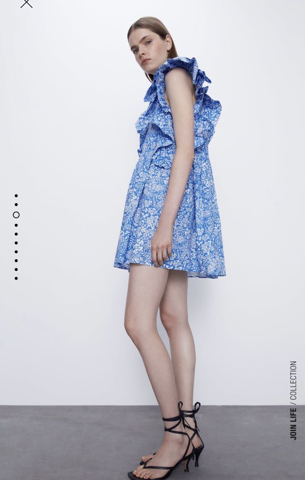 zara blue floral dress