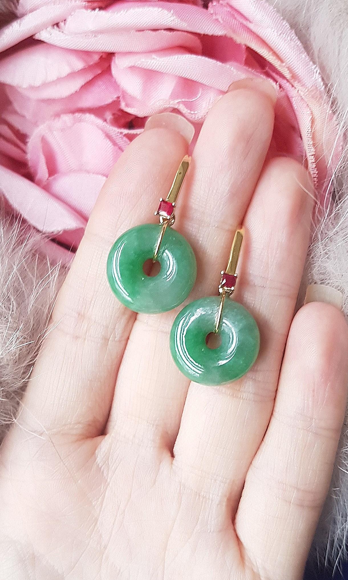 Jade donut hot sale earrings