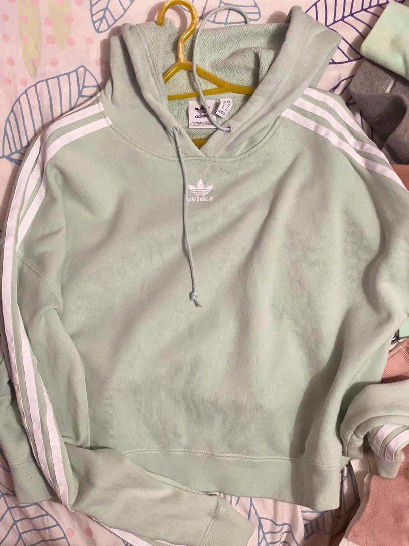 adidas cropped hoodie mint