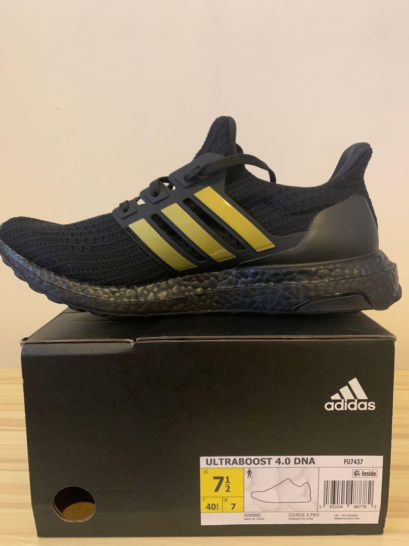 Adidas Ultra Boost Dna Black Gold Men S Fashion Footwear Sneakers On Carousell Adidas Ultra Boost Dna Black Gold Men S Fashion Footwear Sneakers On Carousell