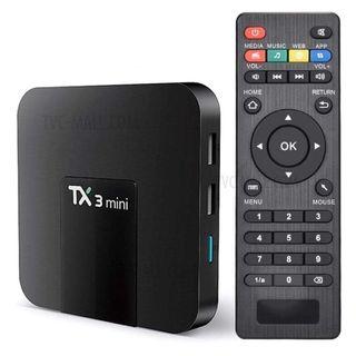 Android Smart TV Box TX3 mini
24/7 Unlimited Access

FREE Local TV Live Channel
FREE 3,500 - Cable Channel
FREE 100,000 - Movies & TV Show series 1