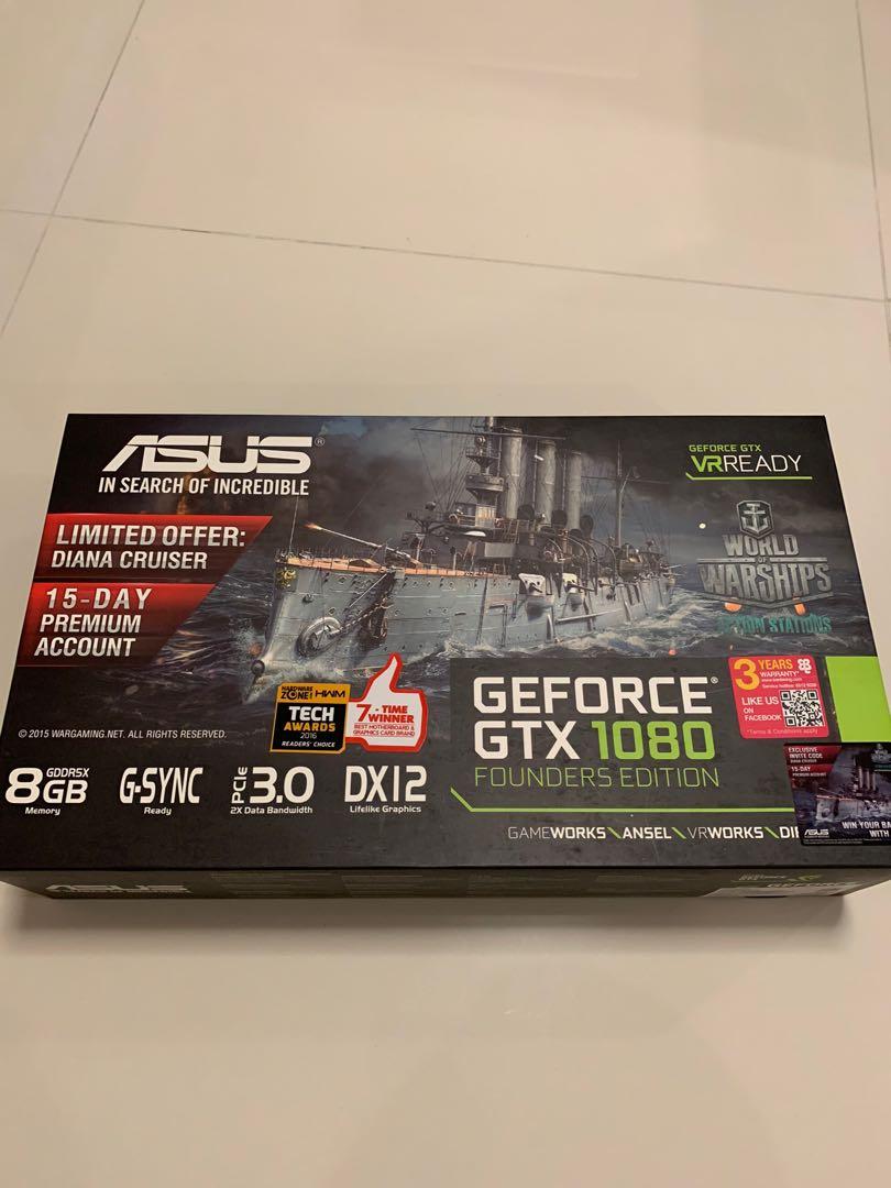 Asus GTX 1080 Founders Edition GTX1080, Computers & Tech, Parts ...