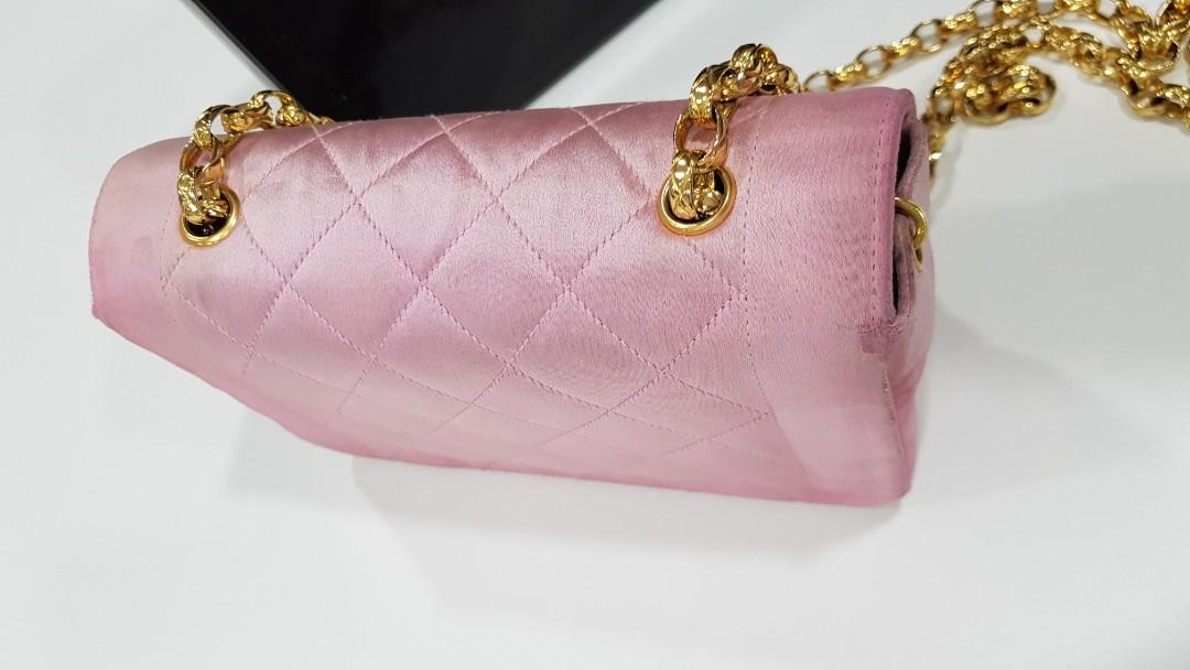 Authentic Chanel pink satin Diana bag!, Luxury, Bags & Wallets on