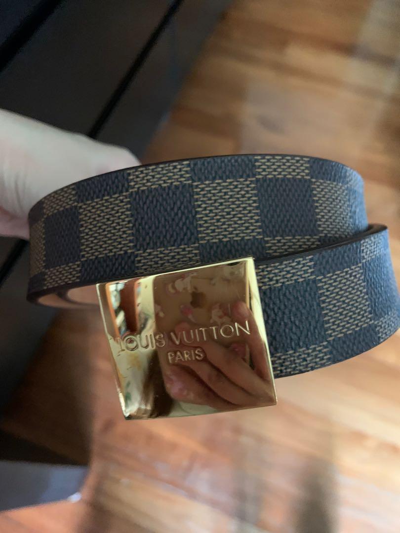 Louis Vuitton Brown Damier Belt w/ Gold Louis Vuitton Paris Buckle