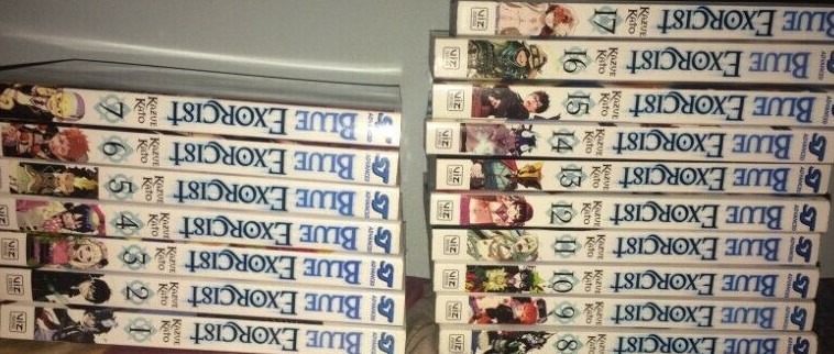 Blue Exorcist Manga Volumes 1 17 Viz English Release Hobbies Toys Books Magazines Comics Manga On Carousell Is a japanese supernatural action manga series written and illustrated by kazue kato the storyline revolves around rin the blue fires additionally blaze in the end of his tail, mainly around other positions of his body. blue exorcist manga volumes 1 17 viz english release
