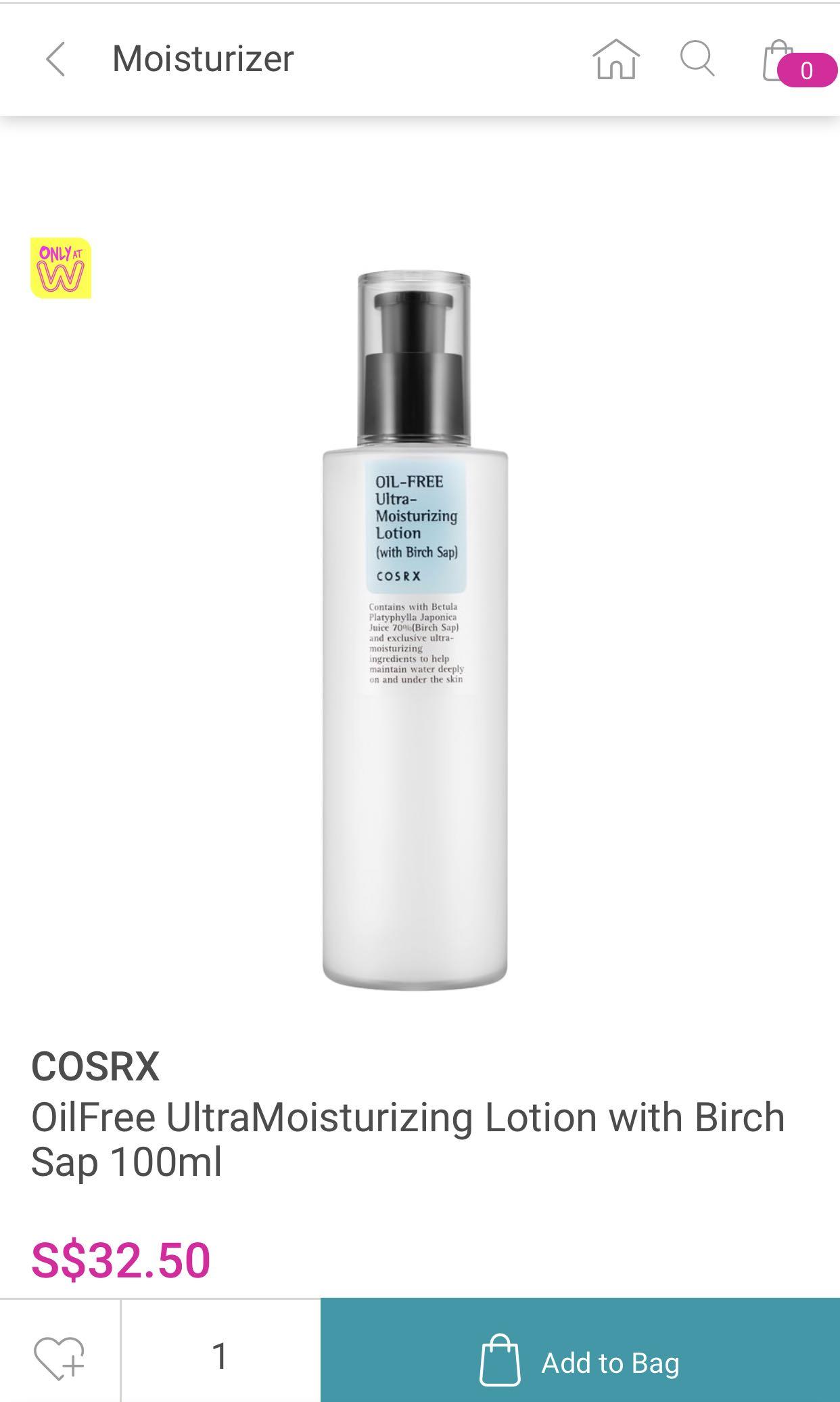cosrx moisturizer watsons