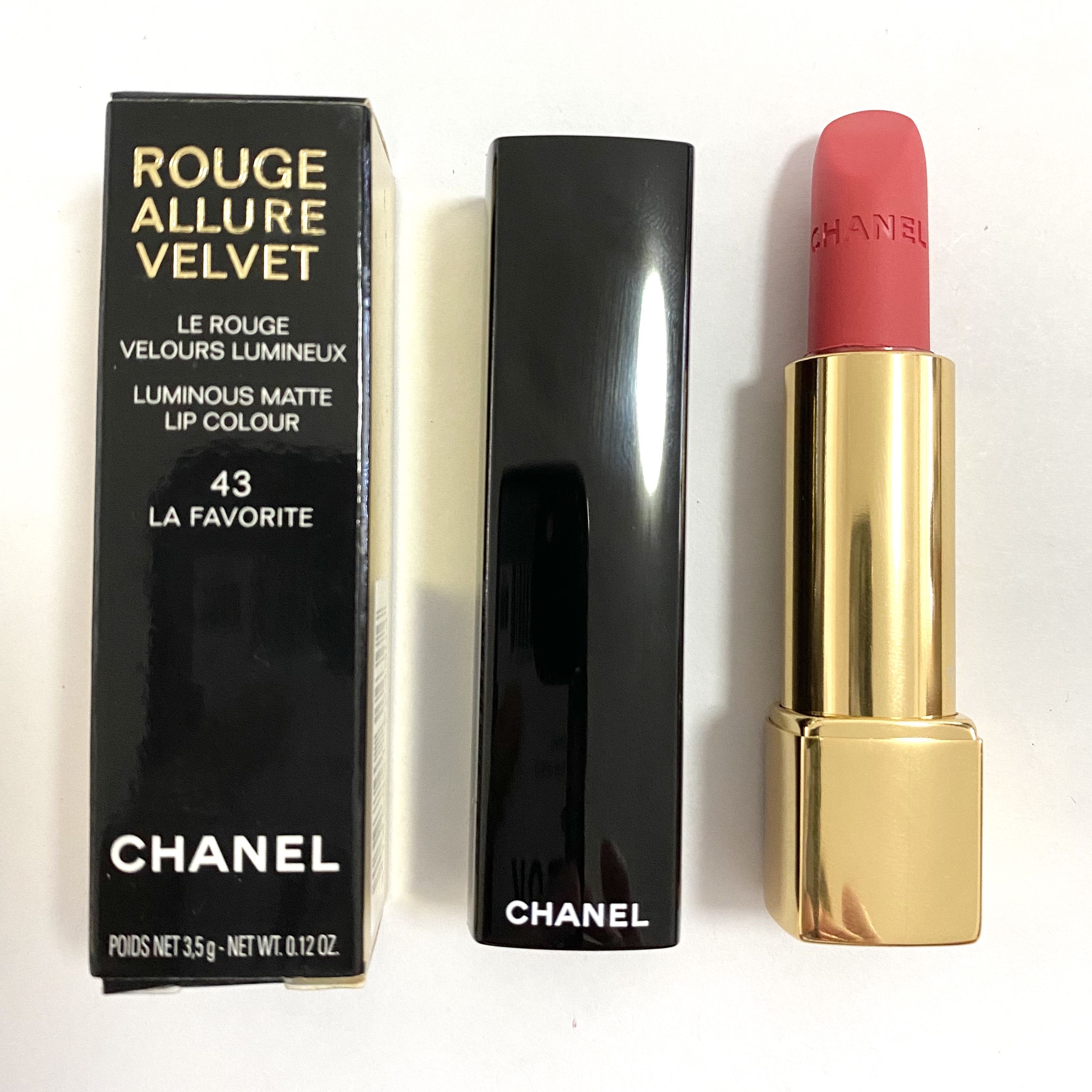 Chanel Rouge Allure Velvet Lipstick 43 LA FAVORITE, Beauty