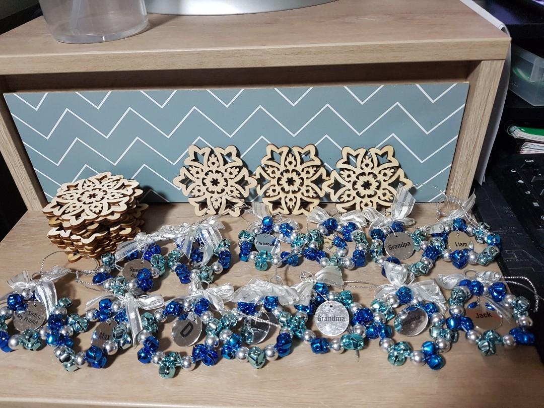 Download Christmas Bells Ornaments With Names Plus 19 Wooden Snowflakes For Craft Design Craft Others On Carousell PSD Mockup Templates