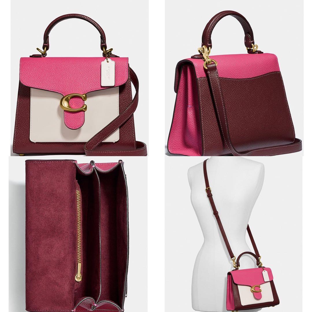 tabby top handle in colorblock snakeskin