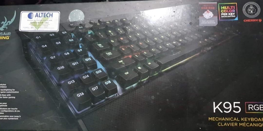 Corsair K95 RGB (18 Macro keys & Cherry mx RED), Computers & Tech