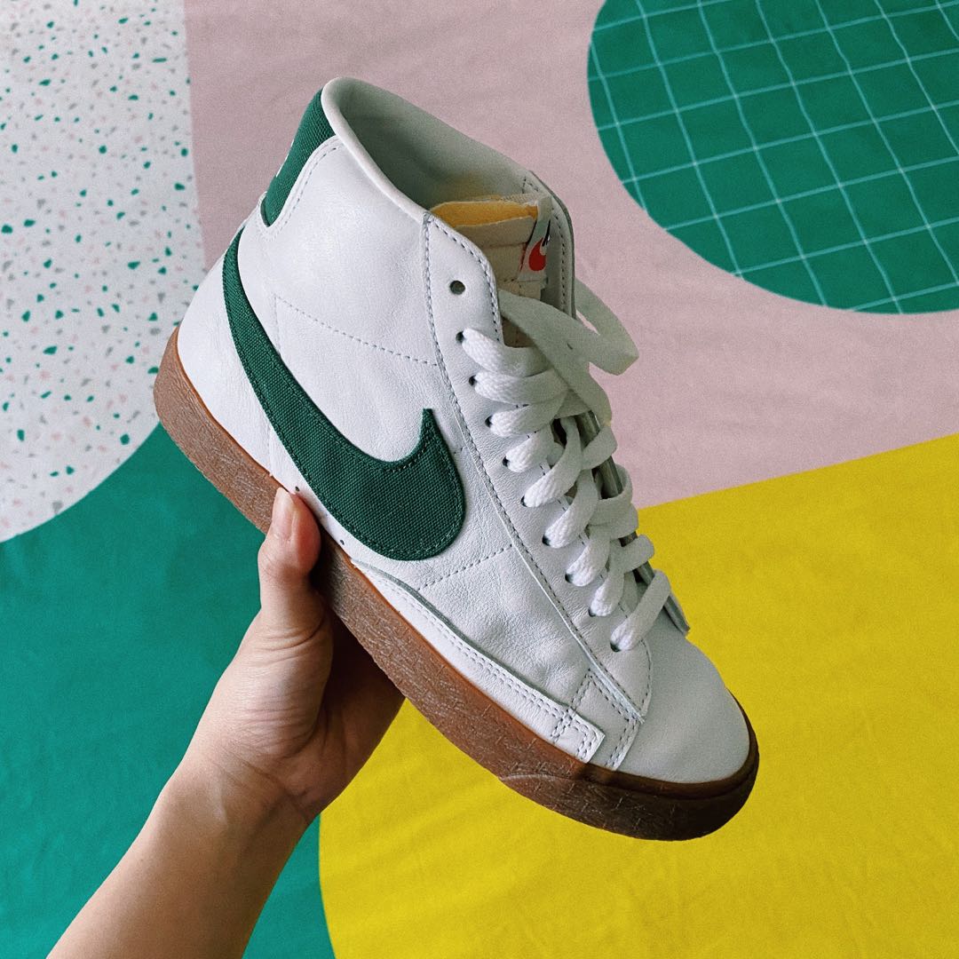 CUSTOMIZED NIKE DARK GREEN GUM SOLE MID BLAZER Women s Fashion