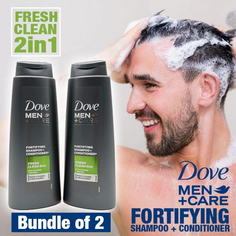 Dove Men+Care Fresh & Clean Fortifying 2-in-1 Shampoo and Conditioner -  Enriched with Caffeine and Menthol, Beauty & Personal Care, Hair on  Carousell