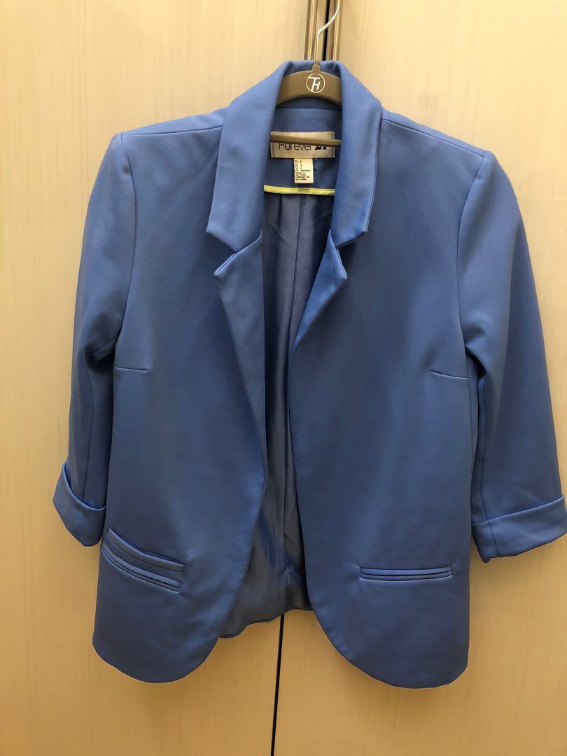 blue casual coat