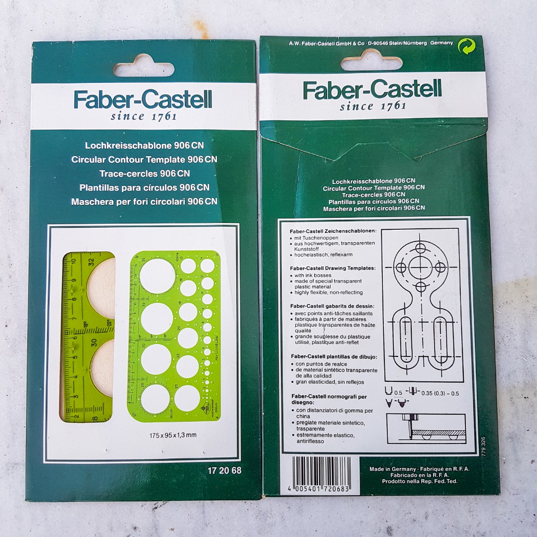 Faber Castell Circular Template Ruler Drafting Ruler Design Craft Craft Supplies Tools On Carousell