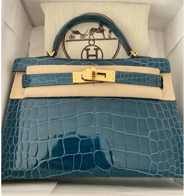 Hermes Kelly 25 Bag Beton 2023 U stamp Brand New alligator crocodile  Leather