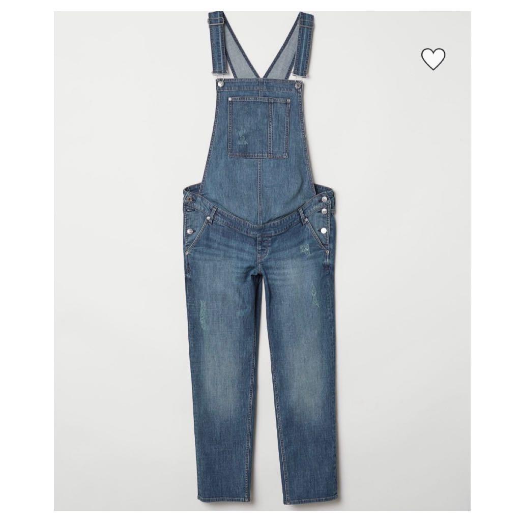H M Maternity Denim Dungarees Women s Fashion Maternity wear on Carousell