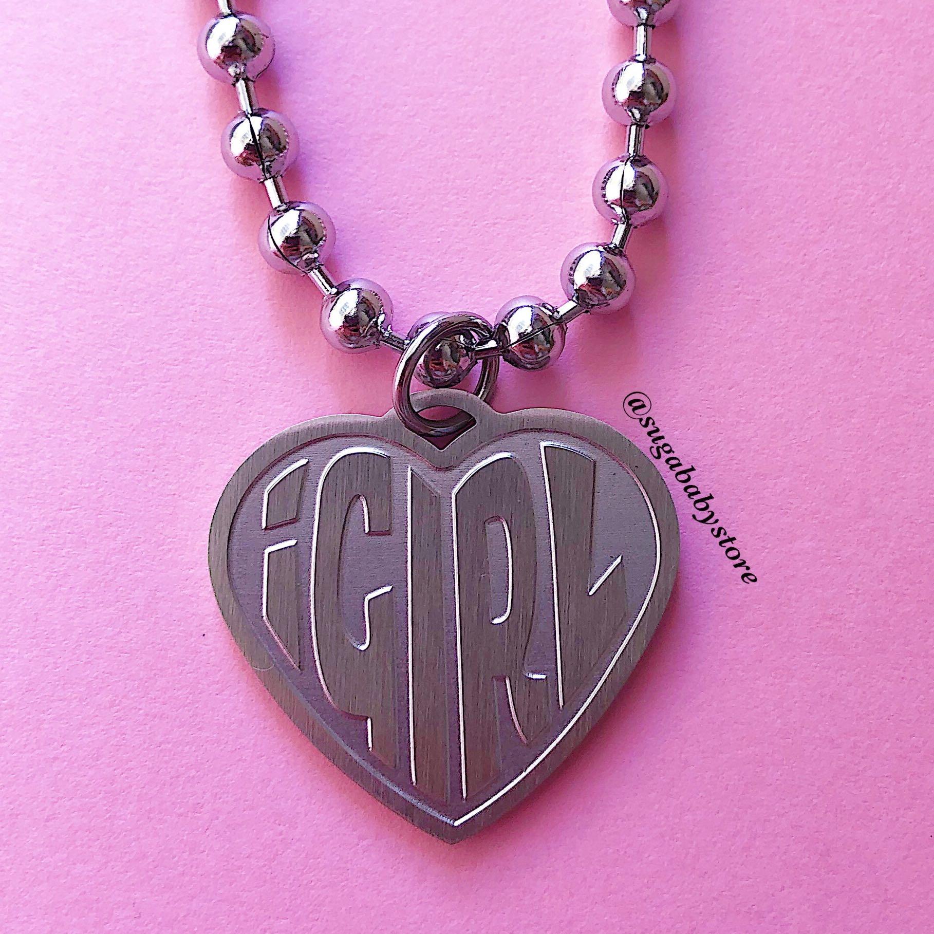 Igirl Internet girl love heart ball chain necklace stainless steel