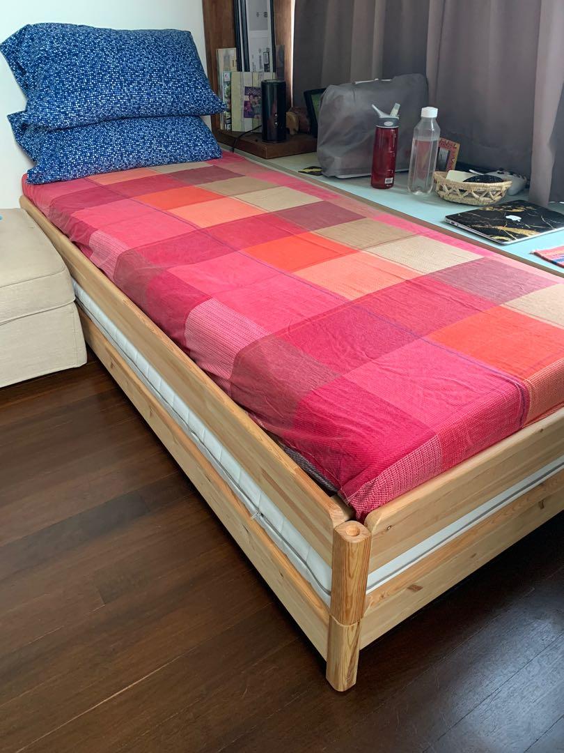 IKEA Utaker Stackable Beds with mattress sparingly used, Furniture