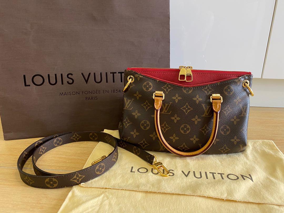 Louis Vuitton Monogram Pallas BB Handbag M41734 Brown Poppy Petal Gold 024