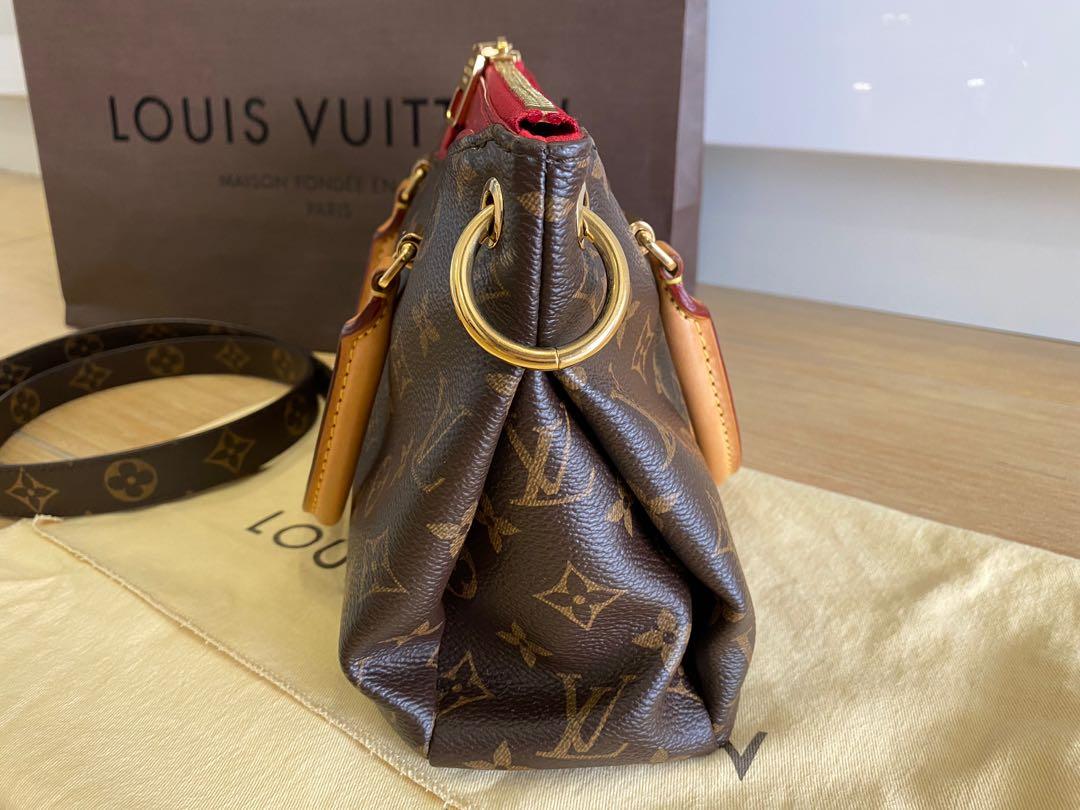 Louis Vuitton Monogram Pallas BB Handbag M41734 Brown Poppy Petal Gold 024