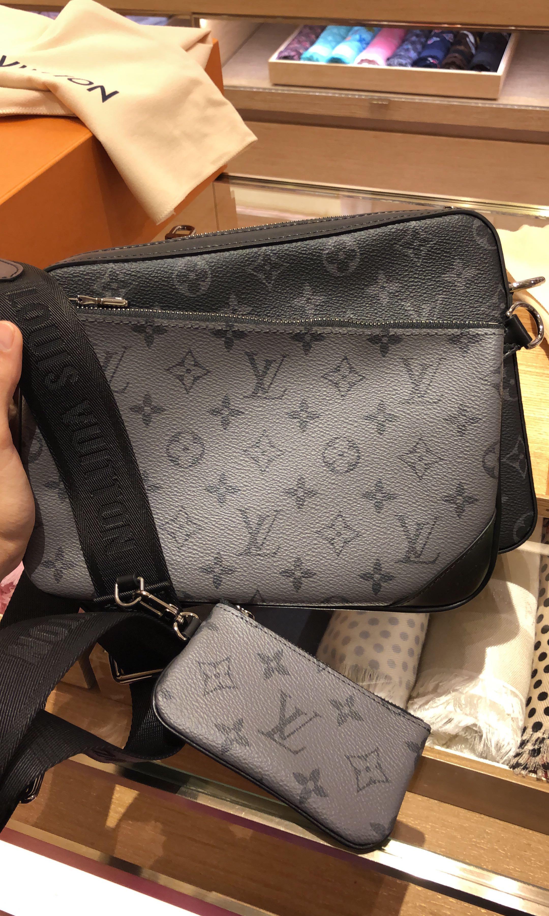 Louis Vuitton LV Men Trio Messenger Bag Monogram Eclipse Canvas - LULUX