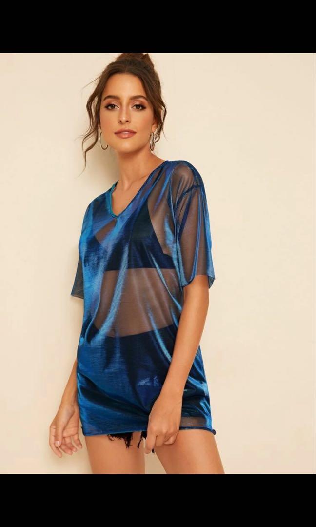 metallic mesh top