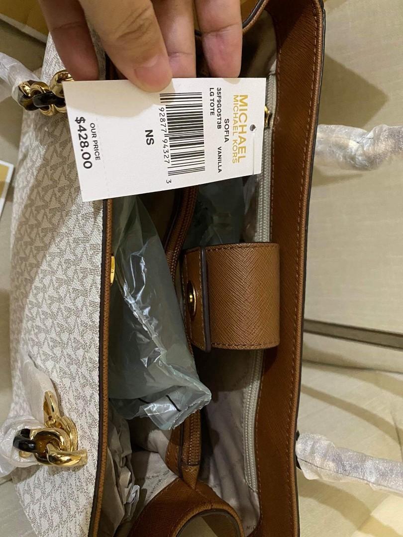 Michael Kors Sofia Large Tote (Vanilla), Luxury, Bags & Wallets On Carousell