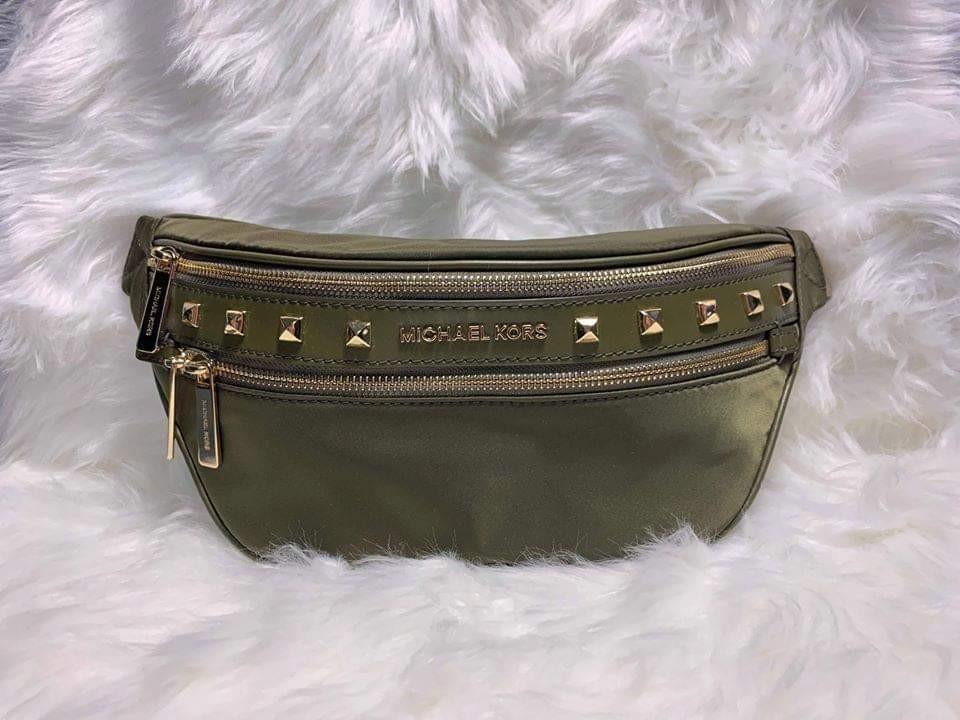 Michael kors studded nylon Kenley fanny back belt bag