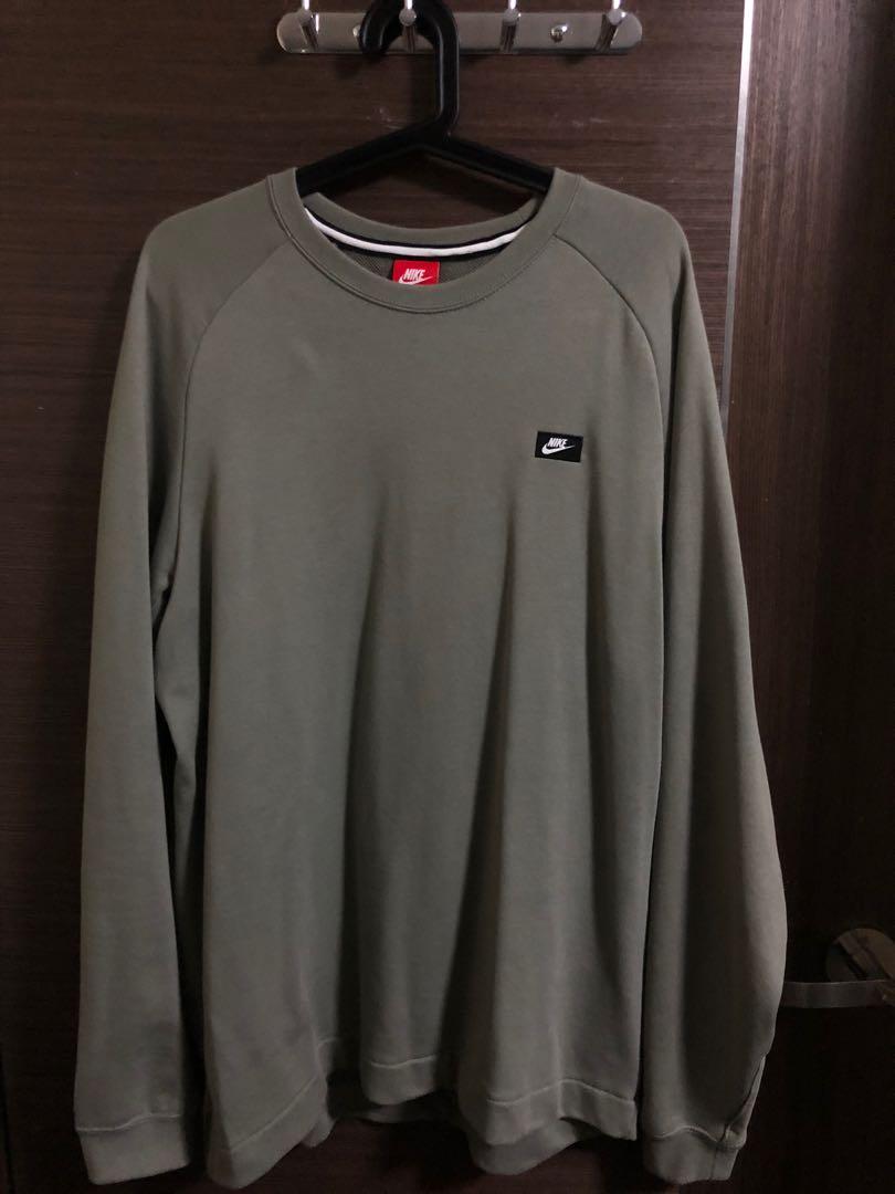 olive green nike pullover