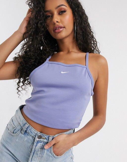 Nike high neck vest crop top in purple Women s Fashion Tops
