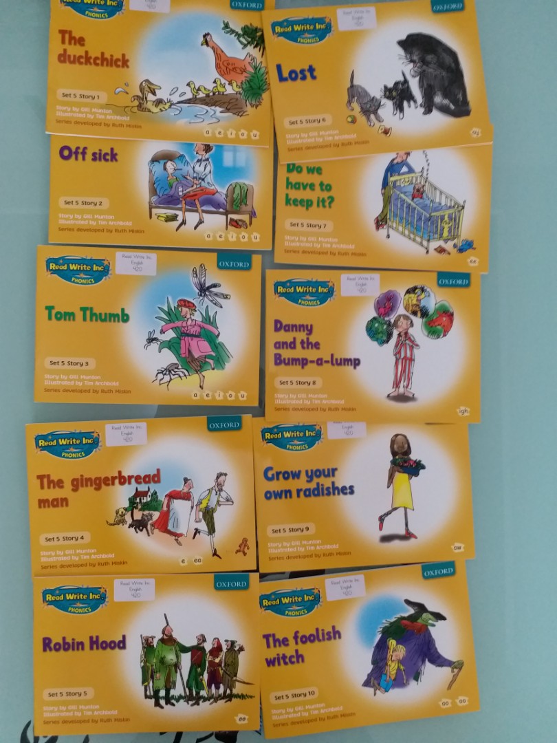 Oxford RWI yellow set books 彩色版, 興趣及遊戲, 書本 & 文具, 小說 & 故事書 Carousell