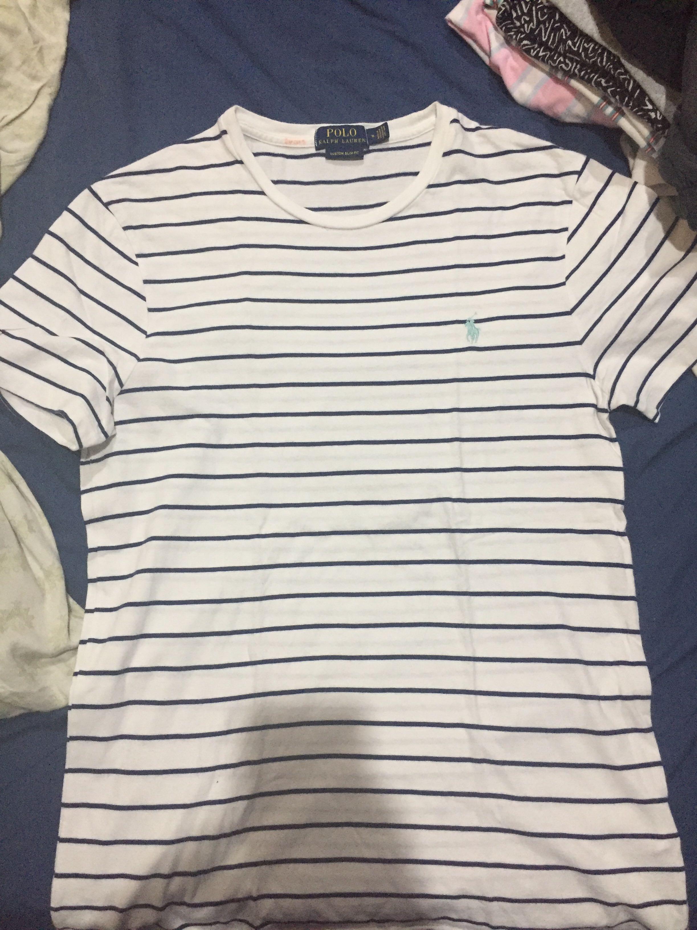Polo Rl Custom Slim Fit Striped Shirt Men S Fashion Clothes Tops On Carousell