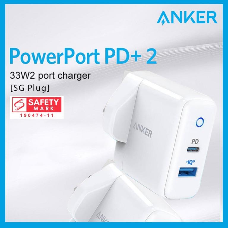 Power Delivery Poweriq 2 0 Anker 33w Powerport Pd 2 Usb C Wall Charger With Led Indicator Sg Plug Electronics Others On Carousell