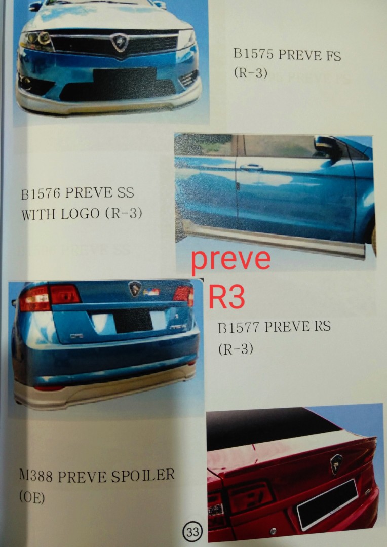 Preve Bodykit Front Rear Side Skirt Spoiler Full Set Price Auto Accessories On Carousell