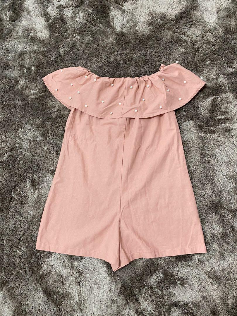 pink denim playsuit primark