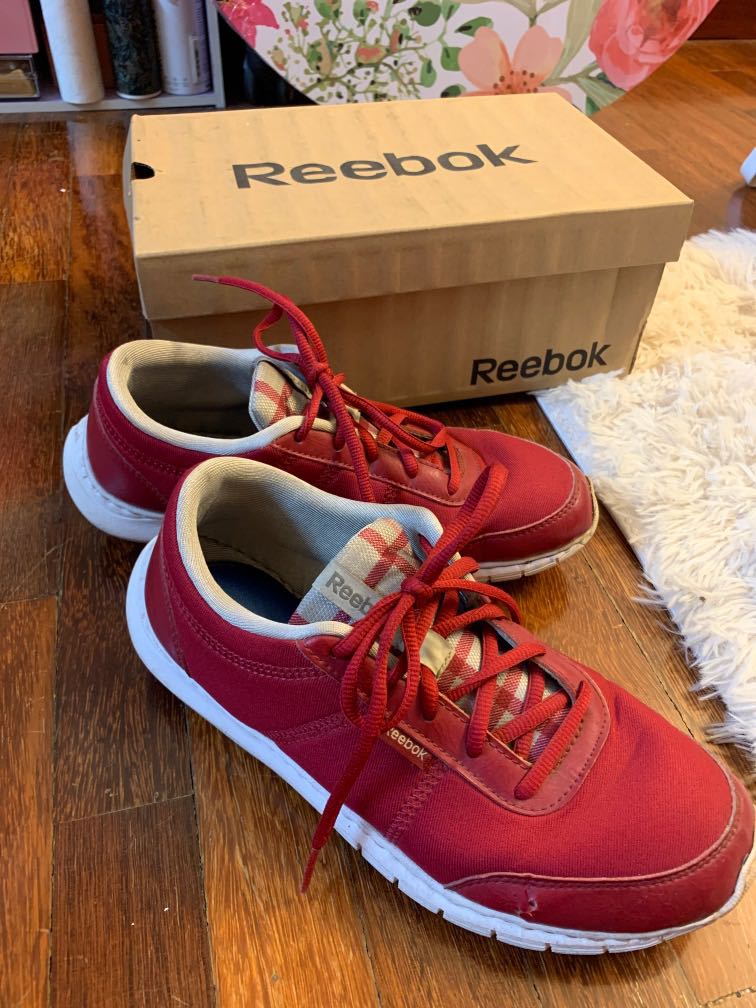 red memory foam shoes