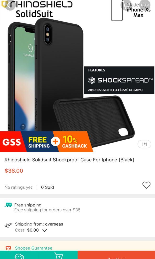 Rhinoshield solidsuit iphone xs max, Mobile Phones & Gadgets, Mobile &  Gadget Accessories, Cases & Sleeves on Carousell
