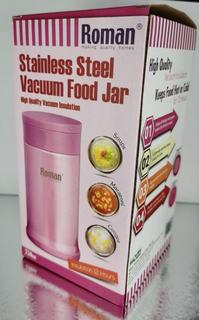 ROMAN STAINLESS STEEL VACUUM FOOD JAR Furniture Home Living