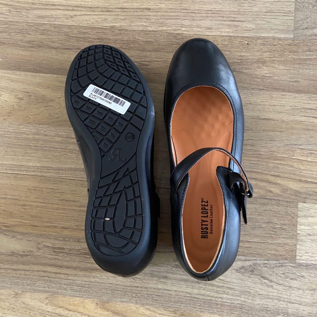 Rusty Lopez Black Leather School Shoes