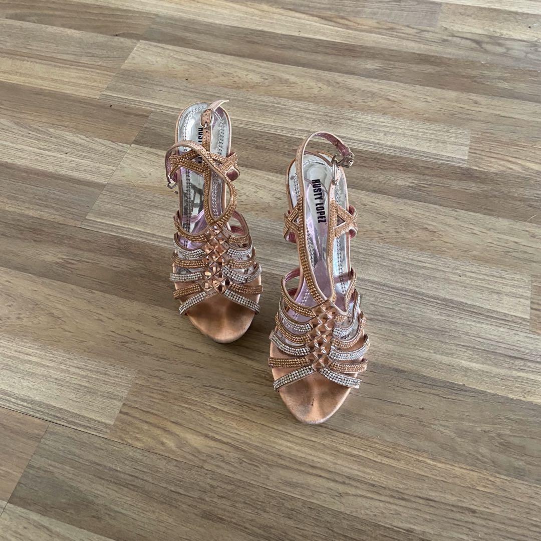 rusty gold heels