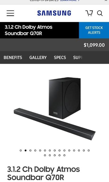 Samsung Harman Kardon 3.1.2 HW Q70R Soundbar Audio Soundbars
