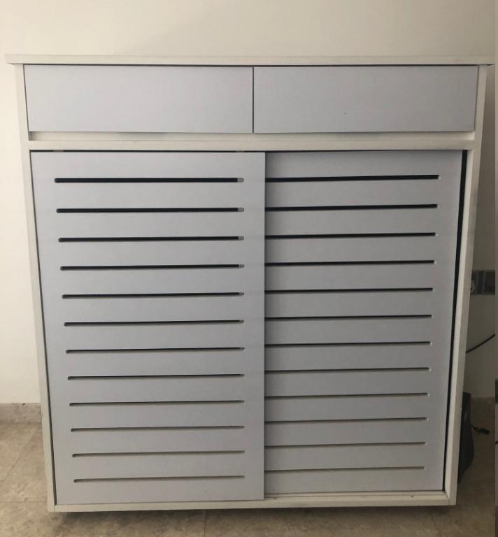 Shoe Cabinet 2 Sliding Doors 2 Drawers Furniture Shelves Drawers On Carousell