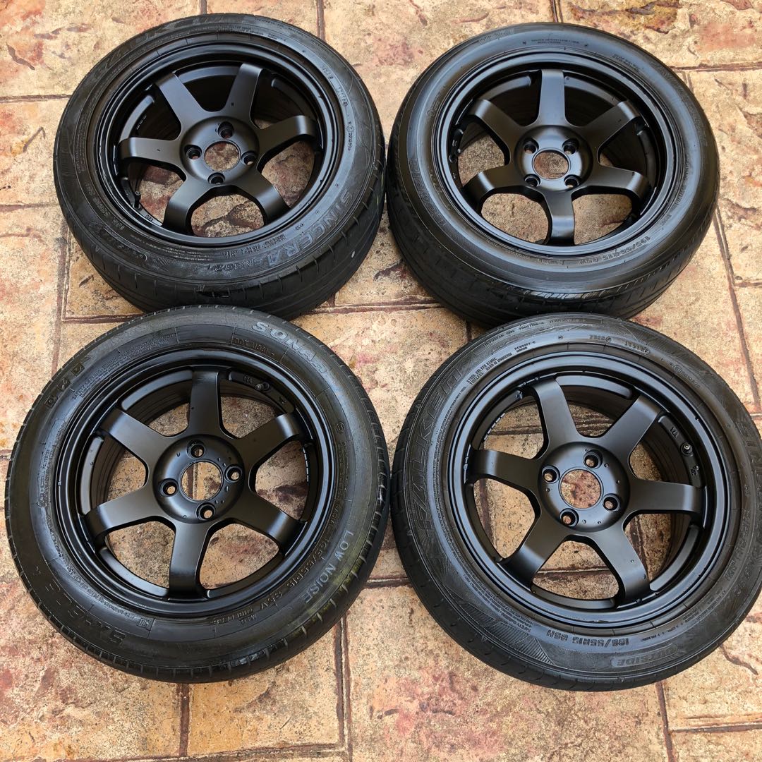 Sport Rim Te37 Sl 15x7jj Pcd100 Auto Accessories On Carousell