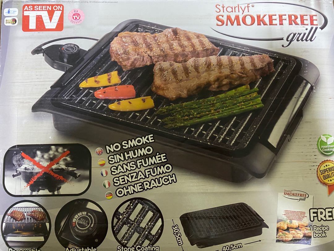 Tom Audreath synonymordbog Nødvendig Starlyf Smoke-Free Grill, TV & Home Appliances, Kitchen Appliances, BBQ,  Grills & Hotpots on Carousell