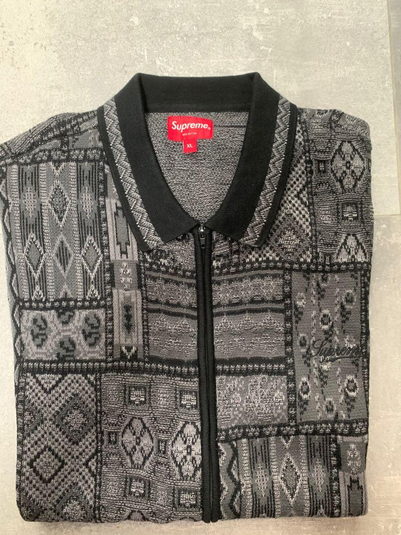 Shirt Supreme Patchwork Knit Zip Up Polo Supreme 長袖 ポロシャツ