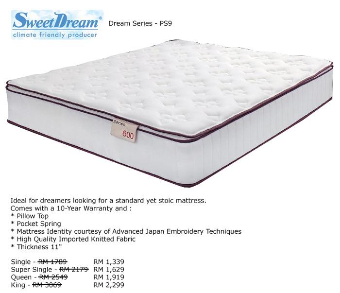 Sweetdream Dream Series Ps9 Mattress Home Furniture Furniture On Carousell
